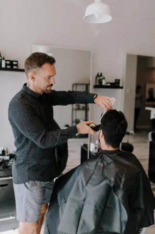 Matej working on a precision cut
